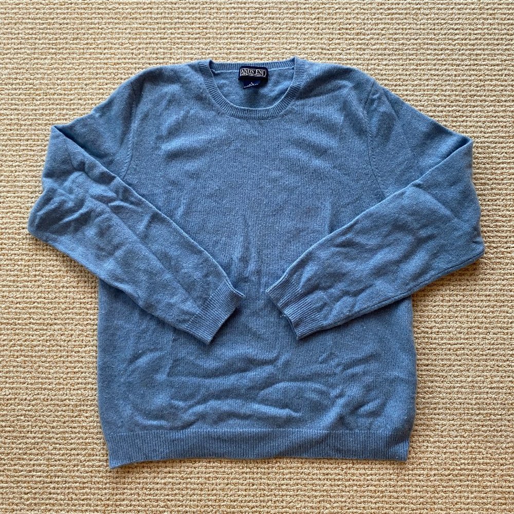 Lands End Blue Cashmere Sweater